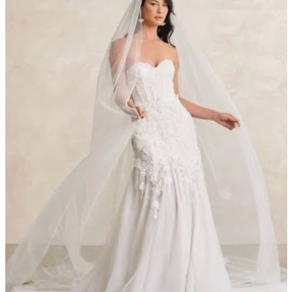 Azazie White Strapless Wedding Dress